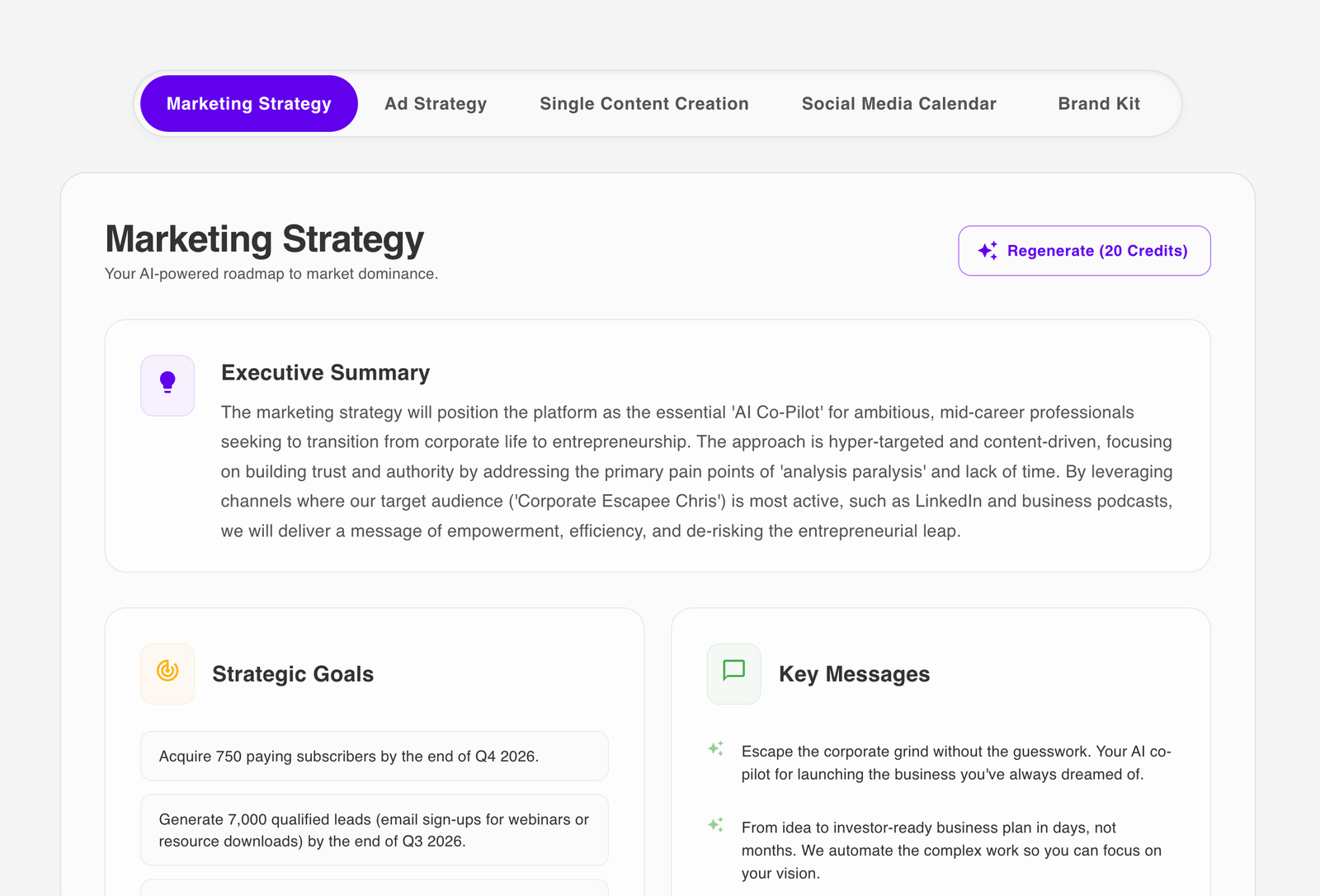 Strategic marketing roadmaps